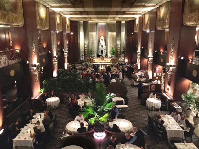 The gorgeous example of French Art Deco architecture creates a grand backdrop for dinner.